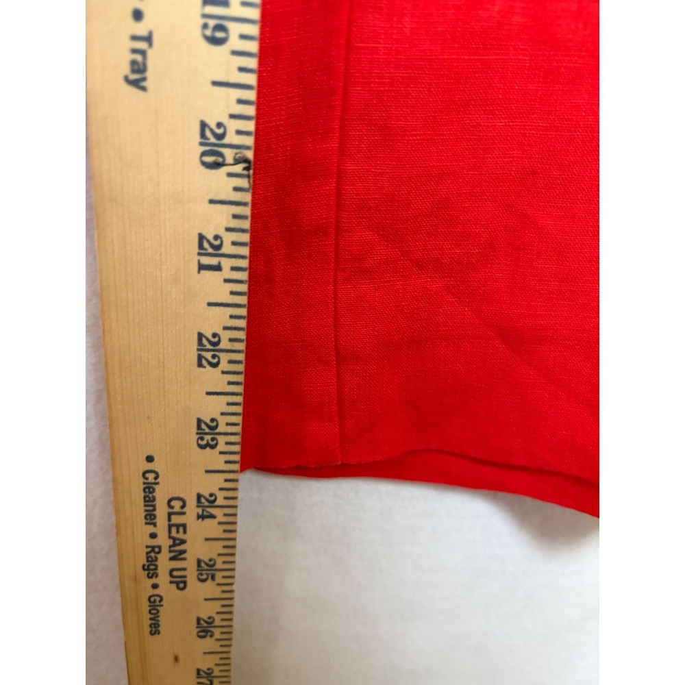 Chicos Red 100% Linen Blend Wide Leg Culotte Size 1.5 US 10 High Rise Resort - Picture 5 of 7